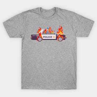Flaming Cop Car T-Shirt